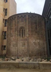 Gothic church in neighborhood of Barcelona, Spain 