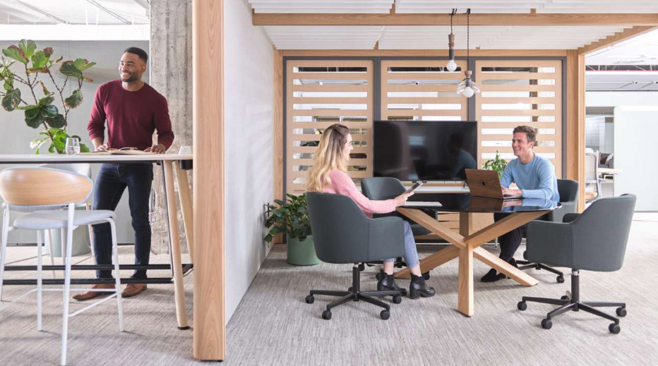 Structure to align with individual worker's needs in workplace design designed by OFS and displayed at 2019 NeoCon